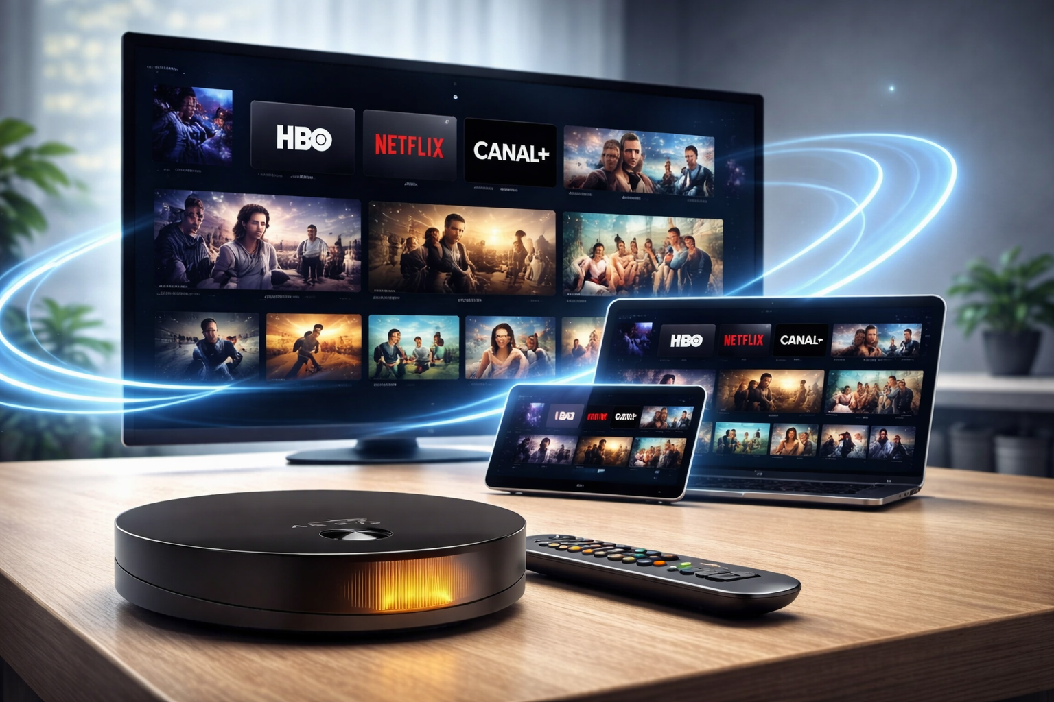 Osoba korzystająca z tabletu do oglądania telewizji